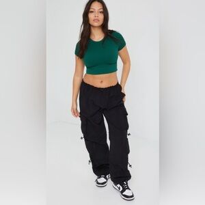 Like New The Chloe Nylon parachute pants by Garage size small in black, sold out